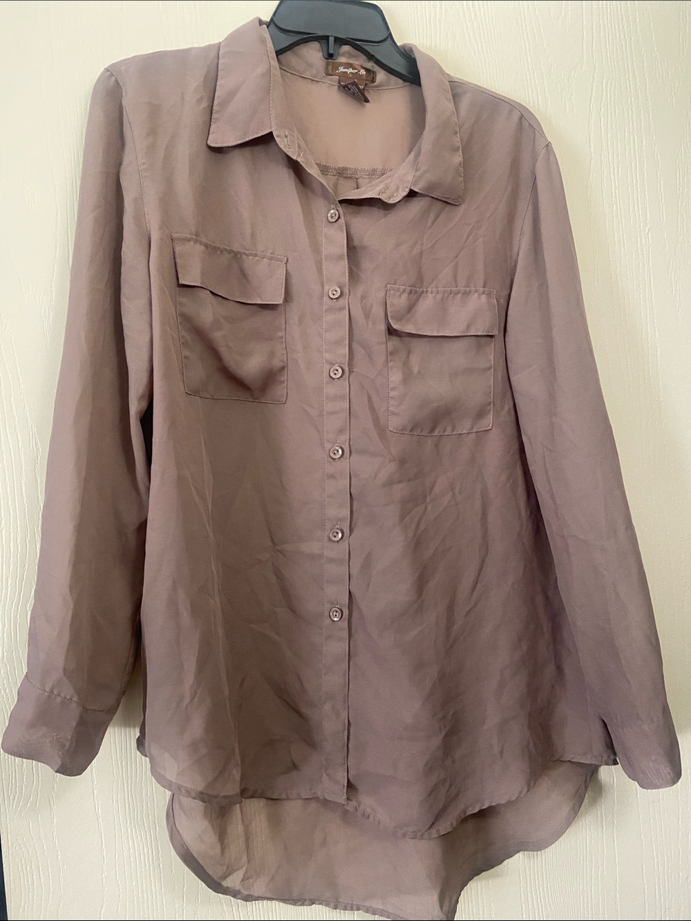 Sheer taupe blouse